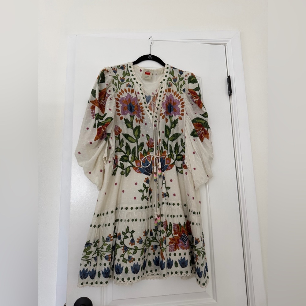 Farm Rio Short Lined Embroidered Floral Dress - Picture 3 of 6
